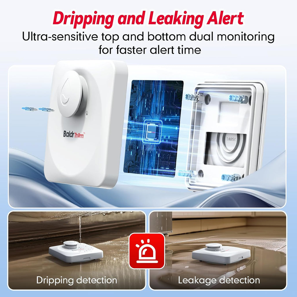 WiFi Water Leak Detector, Hub & Water Leak Sensor 3 Pack, Wireless Siren Alarm & Email & APP Push Notification