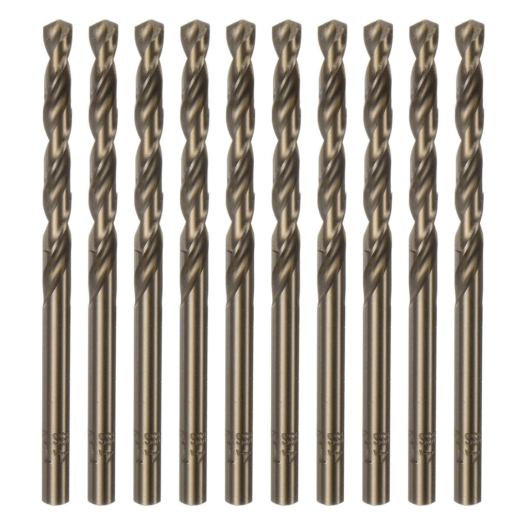 HARFINGTON 10pcs Cobalt Jobber Drill Bits 4.7mm / 0.185" M35 High Speed Steel HSS Twist Drilling Bit Tool for Stainless Steel Copper Wood Plastic and Other Hard Materials