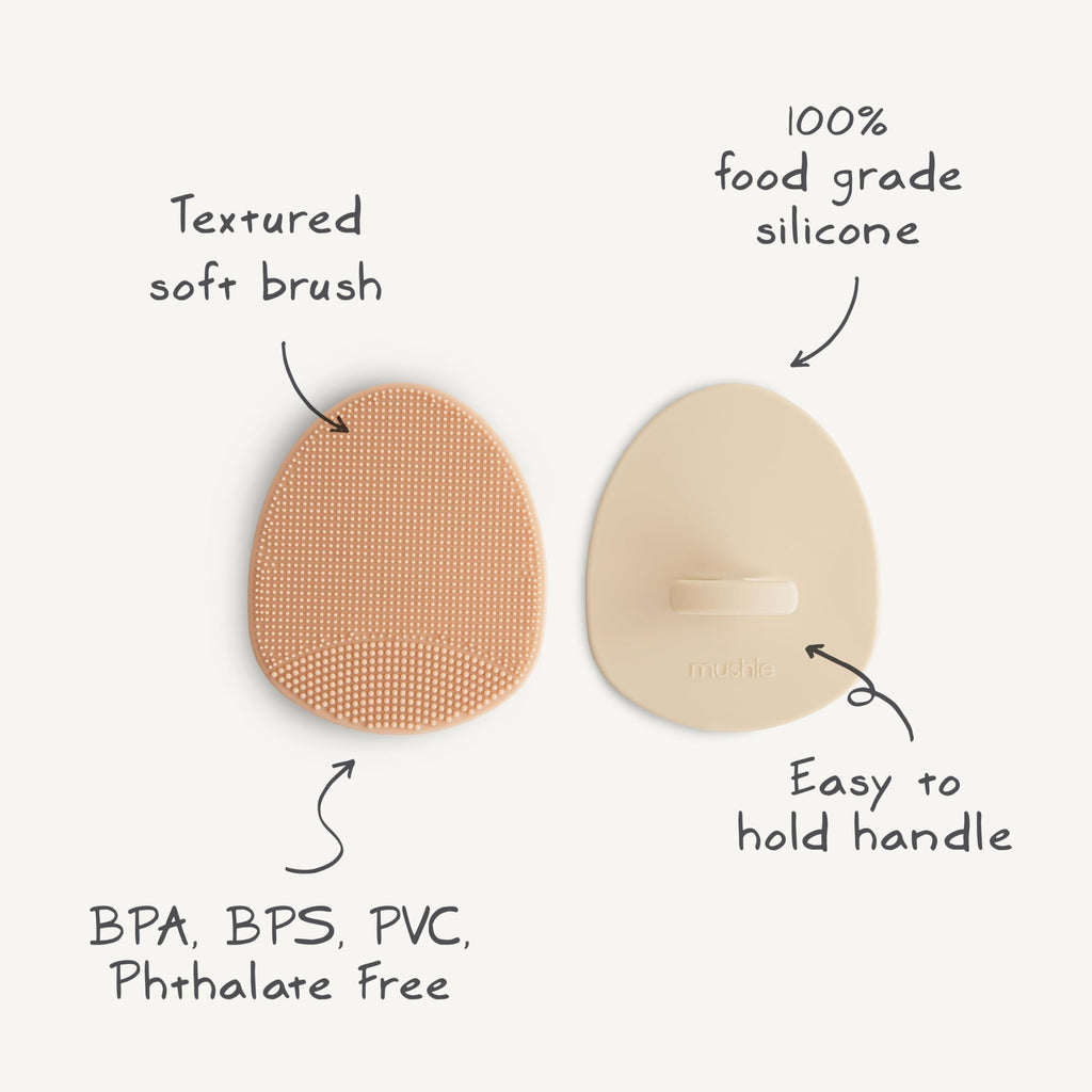 Baby Bath Cradle Cap Brush | Soft Silicone Bristles for Dry Skin, Eczema, & Cradle Cap Treatment | 2-Pack (Rose/Soft