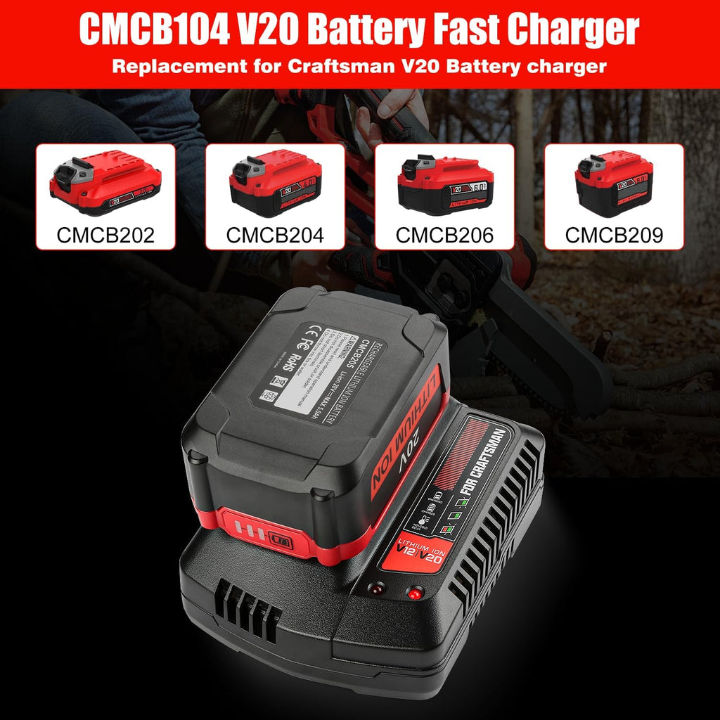 CMCB104 20V Charger Replacement for Craftsman V20 20V Battery Charger