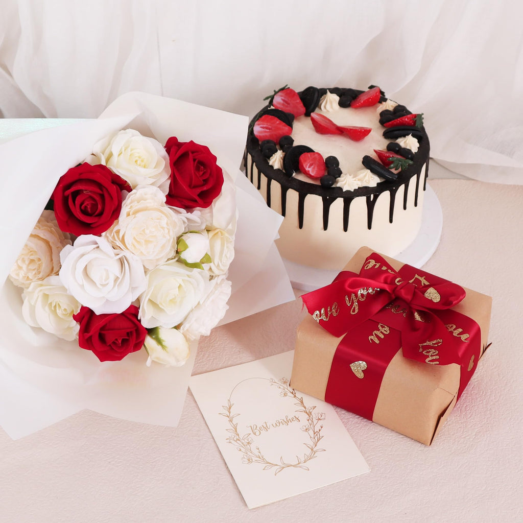 Claret Red Satin Ribbon with Glitter Love You Print - 2 Inch x 10 Yards Valentine Ribbon for Wedding, Anniversary