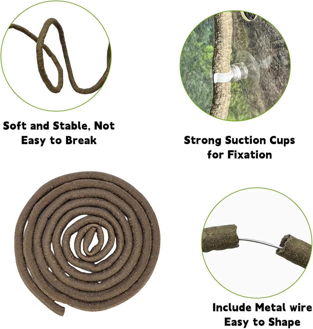 Reptile Plants,Flexible Rainforest Vines with Moss,Bearded Dragon Tank Accessories,Terrarium Hanging Plant Artificial