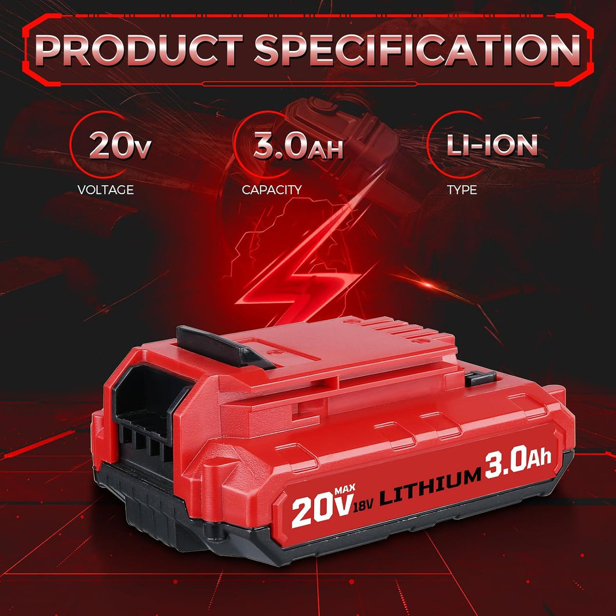 PCC680L 3.0Ah 20V 2Pack Li-ion Replacement for Porter Cable Battery Charger