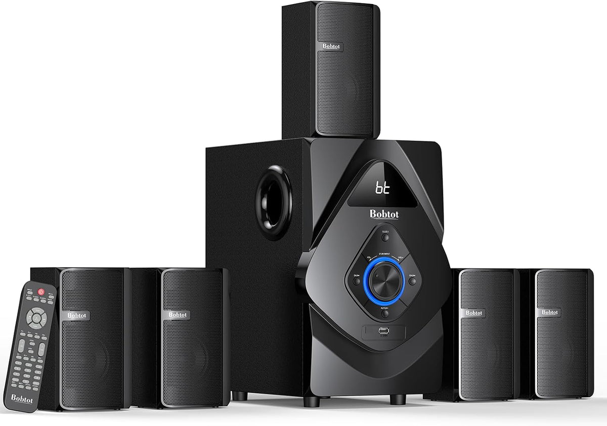 Home Theater Wireless Rear Satellite Speakers | 800W 6.5inch Subwoofer 5.1/2.1 Channel Surround Sound Systems with