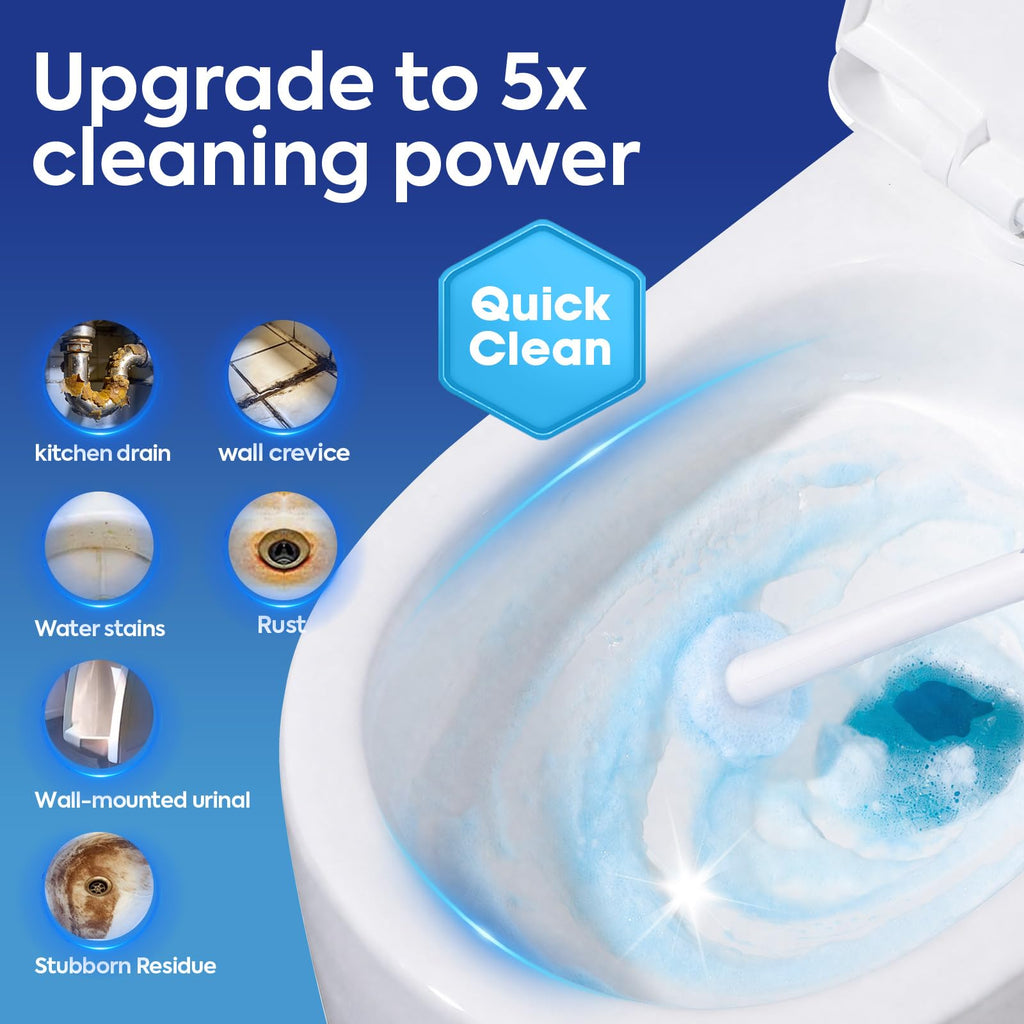 50 Pcs Disposable Toilet Cleaner Refill Pads, Universal Toilet Bowl Brush Replacement Heads, Durable Deep Cleaning