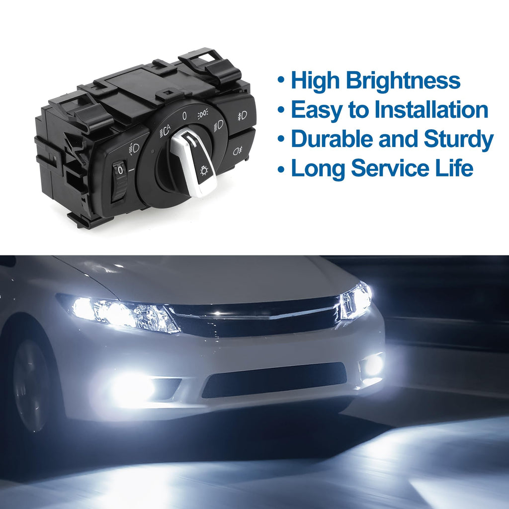 A ABSOPRO 61319169406 Headlight Switch for BMW 1 Series E82 07-13 Black