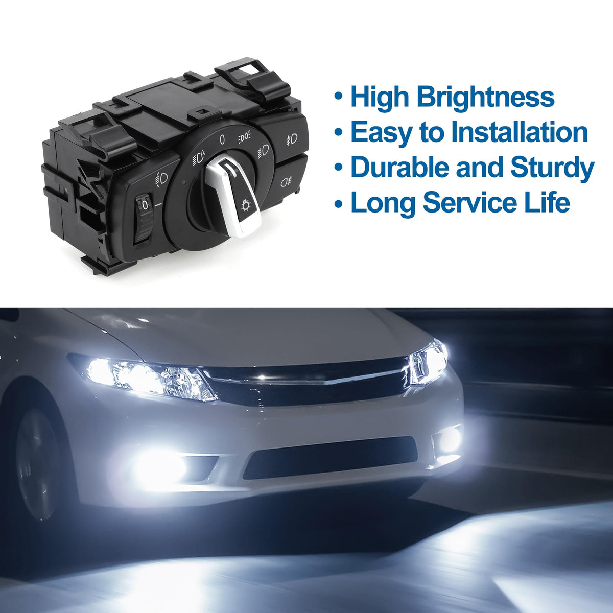 A ABSOPRO 61319169406 Headlight Switch for BMW 1 Series E82 07-13 Black