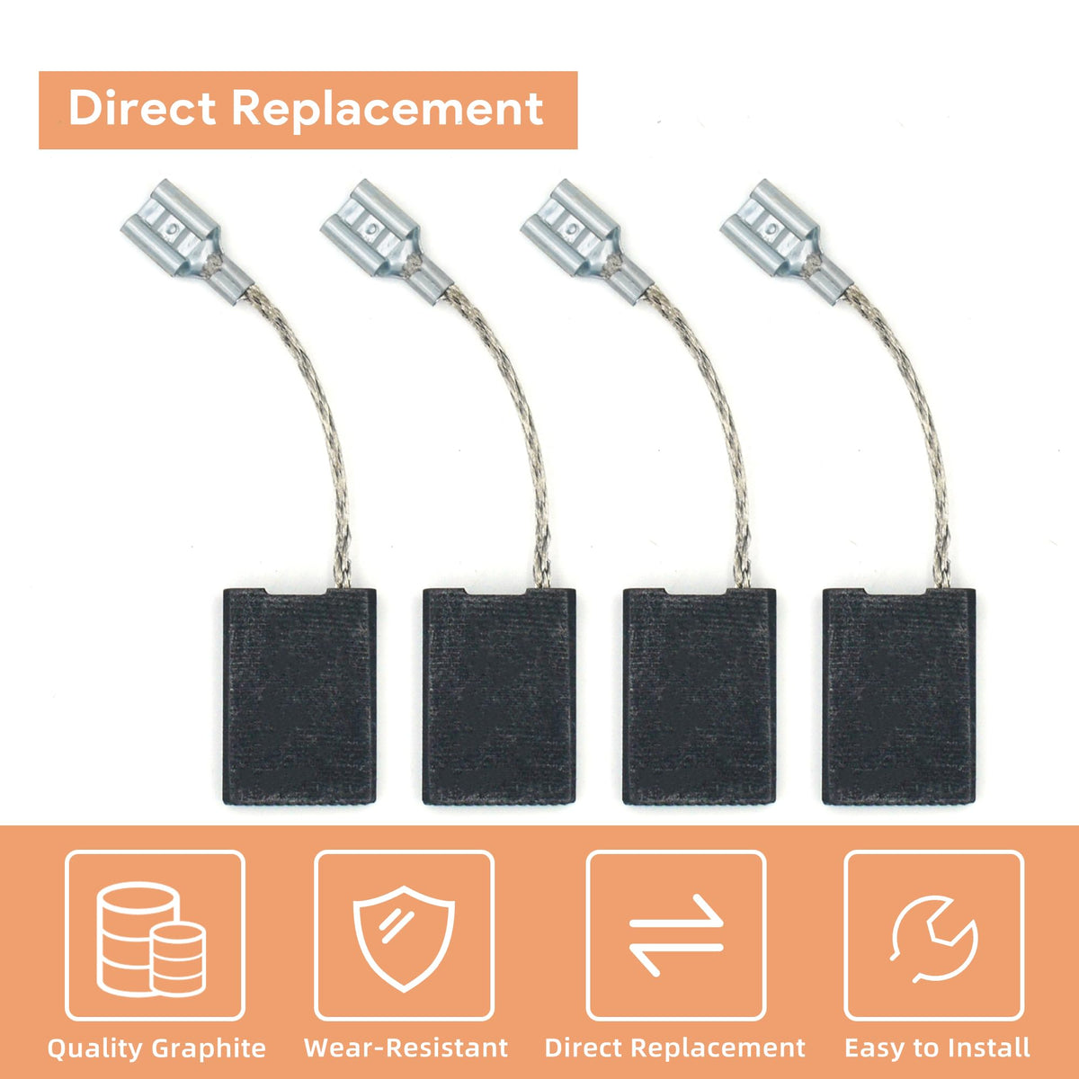 GEARLINTON 1617014126/0611316739 Carbon Brush Replacement, 4 Pack