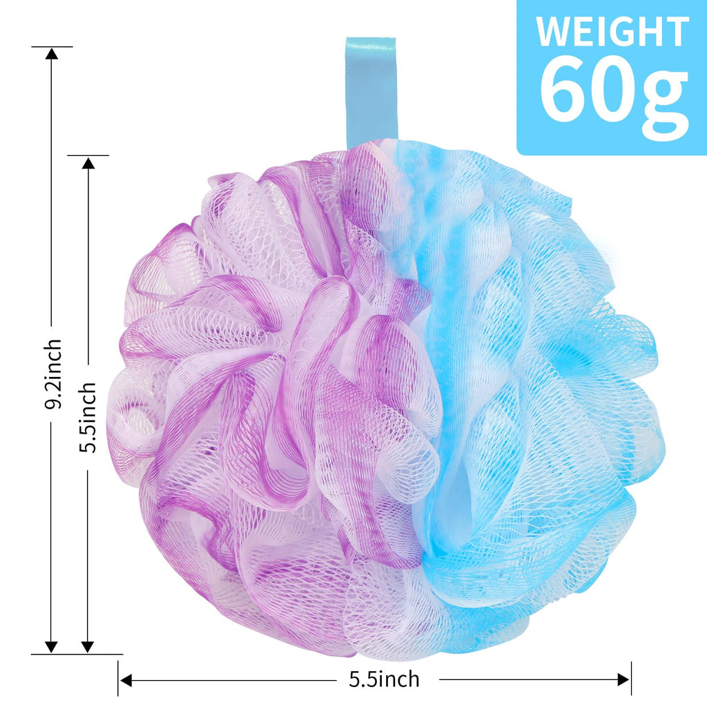 Bath Loofah Shower Sponge Body Back Scrubber Soft Mesh Shower Puffs Exfoliating Loofa for Women & Men Bath