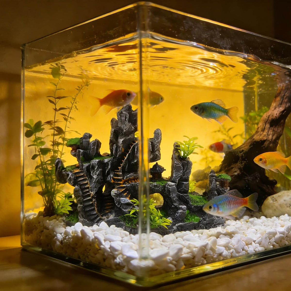 Aquarium Ornaments View Mountain