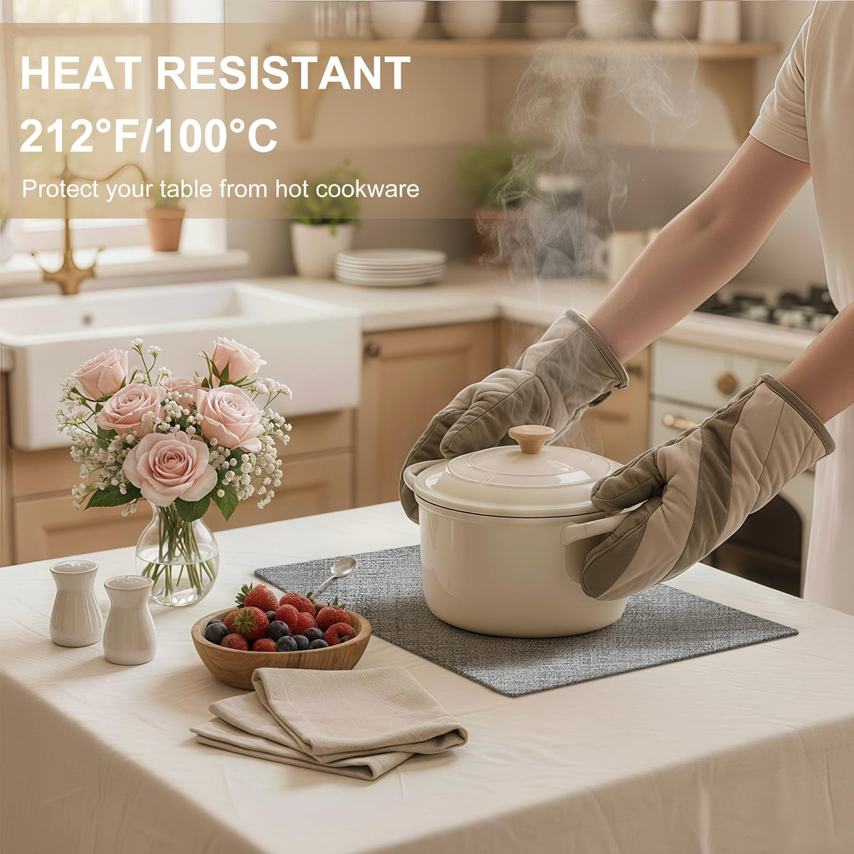 Faux Leather Heat Resistant Placemats 6 Packs