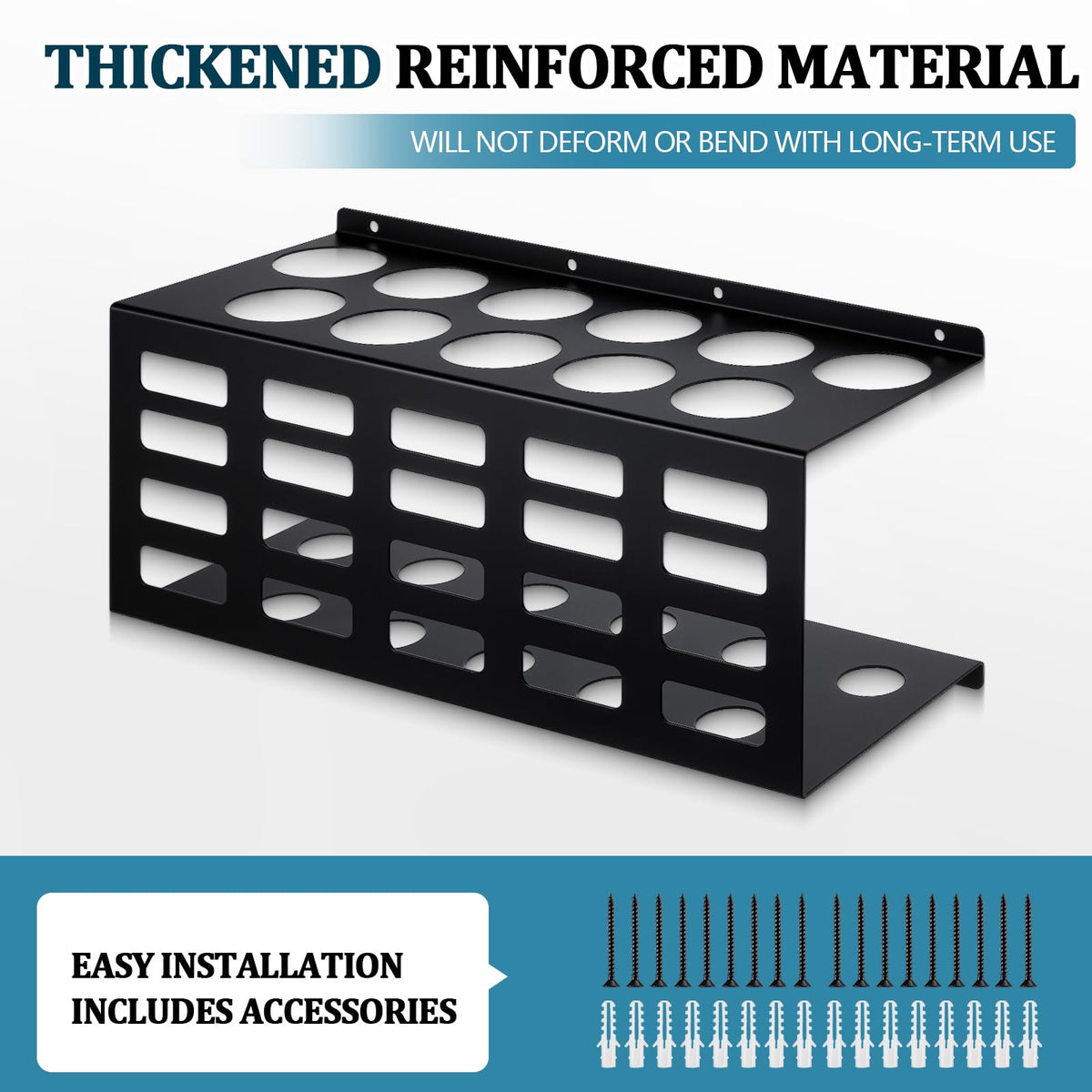 Otoolling 1 Pcs Metal Caulking Tube Holder Wall Mount Organizer, Black