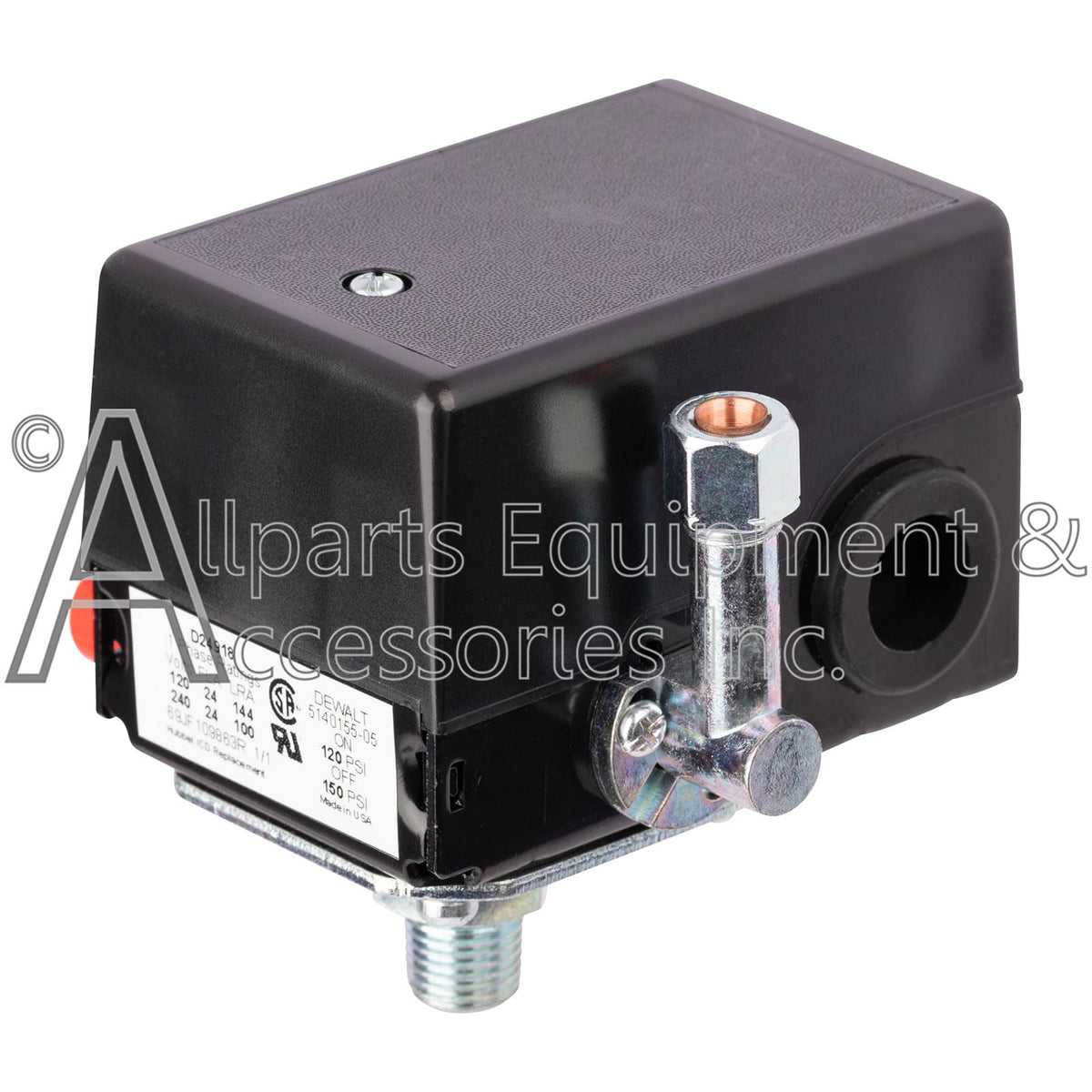 Z-D24918 Pressure Switch 1/4" NPT Single Port 120-150 PSI 2-Pole 120-240V Compatible with Craftsman and DeWALT Air Compressor Units