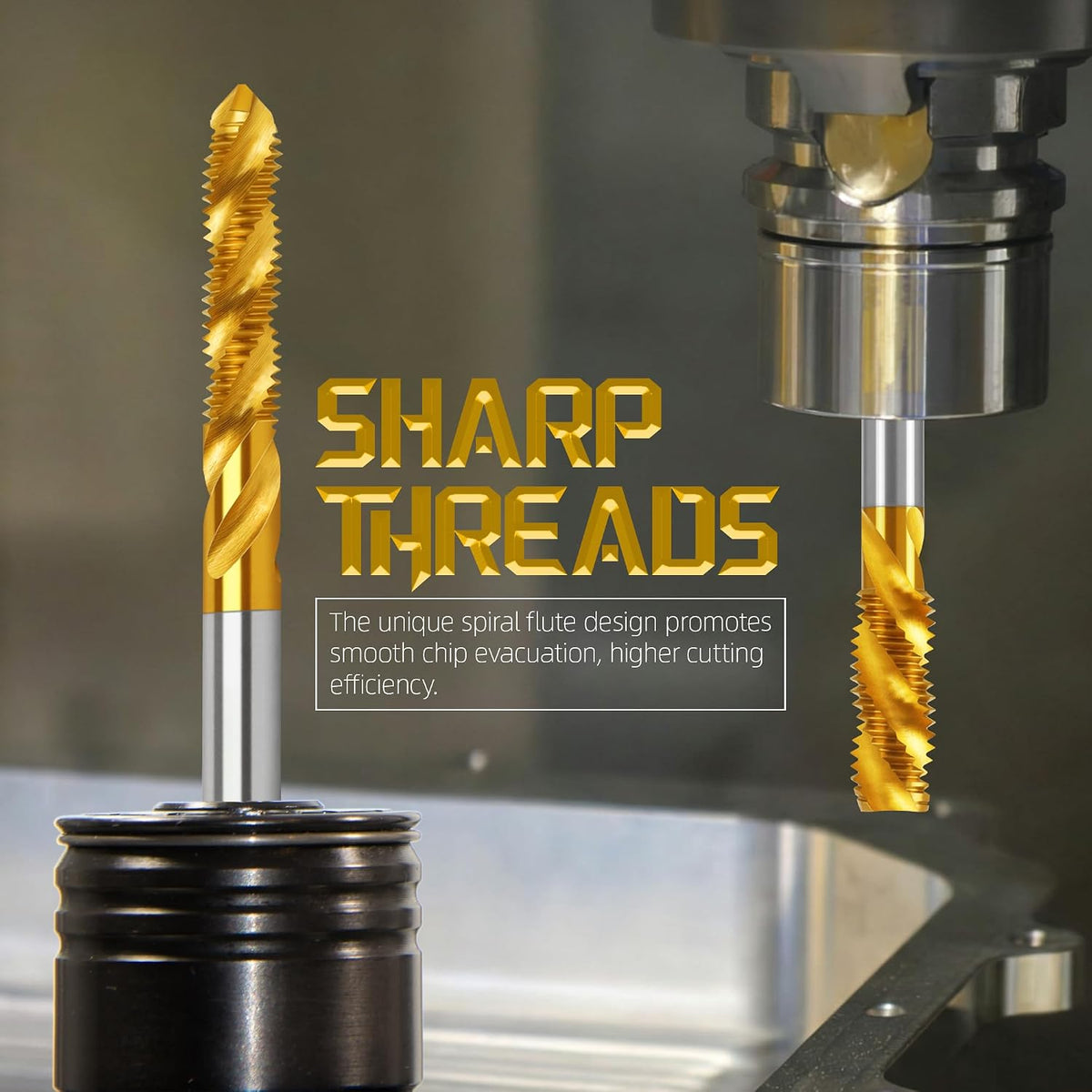 2Pcs 8-32 UNC Spiral Flute Thread Tap,Thread Milling Tap for Metal