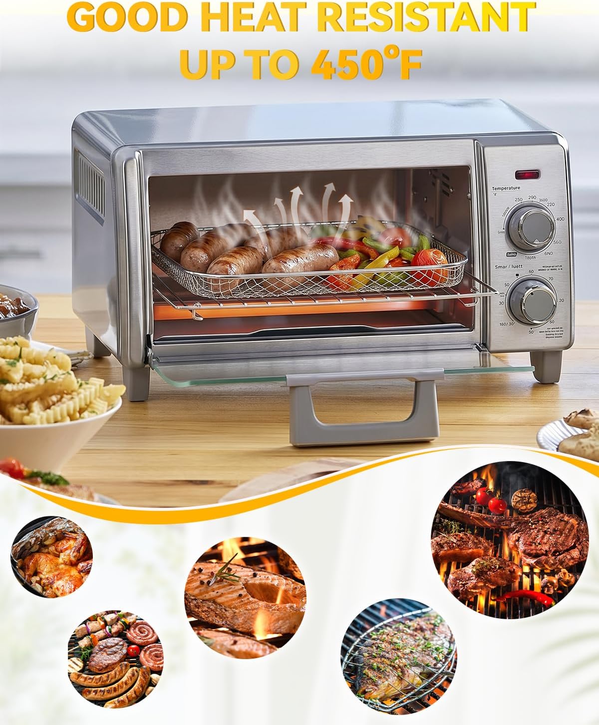 Air Fryer Mesh Basket 1-Piece Compatible with BLACK+DECKER Crisp 'N Bake | AirFry Countertop Convection Toaster Oven