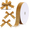 Khaki Christmas Velvet Ribbon Bow Decor, 1.5 Inch, 30 Yard