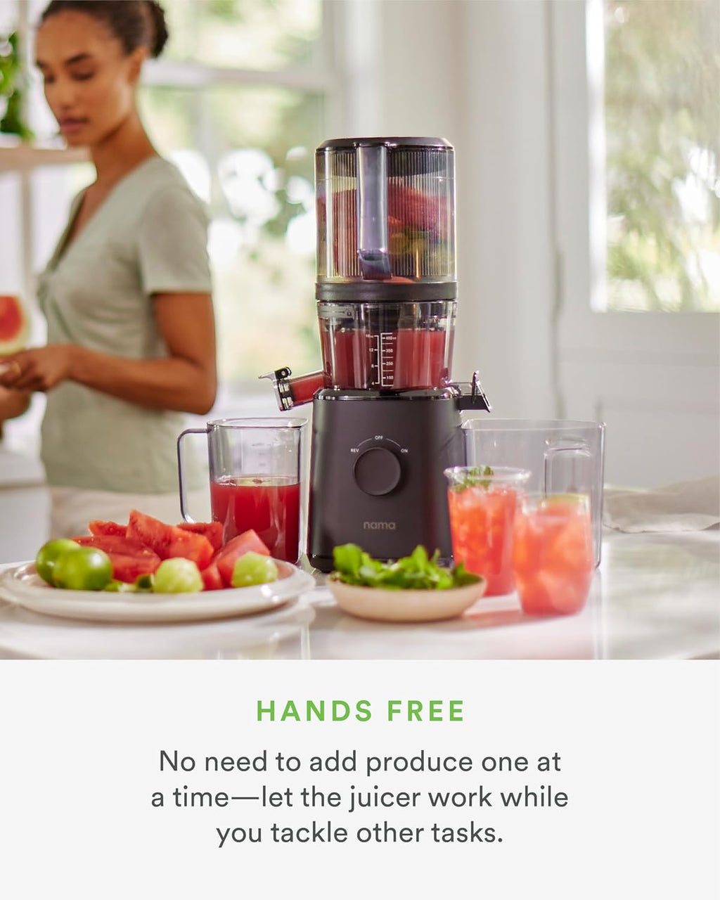 J2 - Cold Press Juicer - Hands-Free - Black | Wide Mouth Hopper fits a whole recipe - Zero Waste Masticating - High