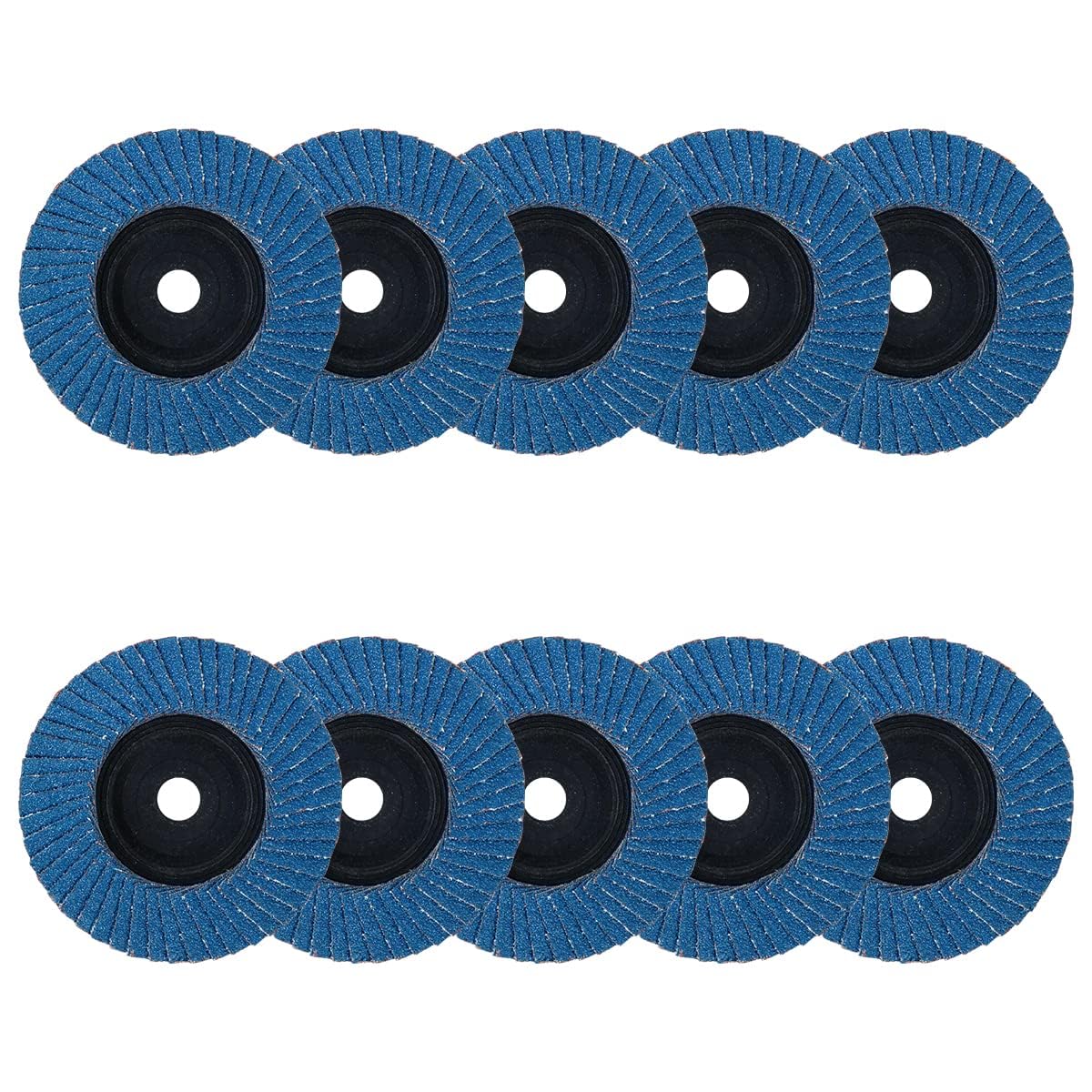 10 Pack 60 Grit 3 x 3/8 Inch Flap Disc for Angle Grinder, Type 27
