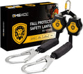 Fall Protection Safety Lanyard - 6FT Double Leg SRL Self Retracting Lifeline Yoyo Roofing Construction Gear OSHA/ANSI