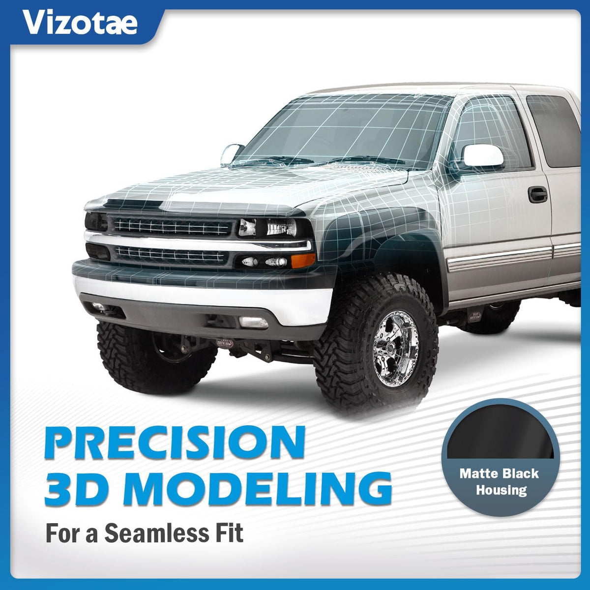 Headlights with High/Low Beam Bulbs for 1999-2002 Chevy Silverado
