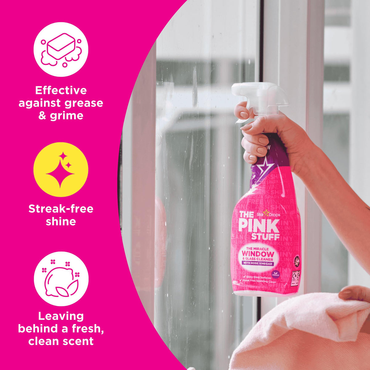 The Pink Stuff Miracle Window & Glass Cleaner, 25 Fl Oz 3Pk