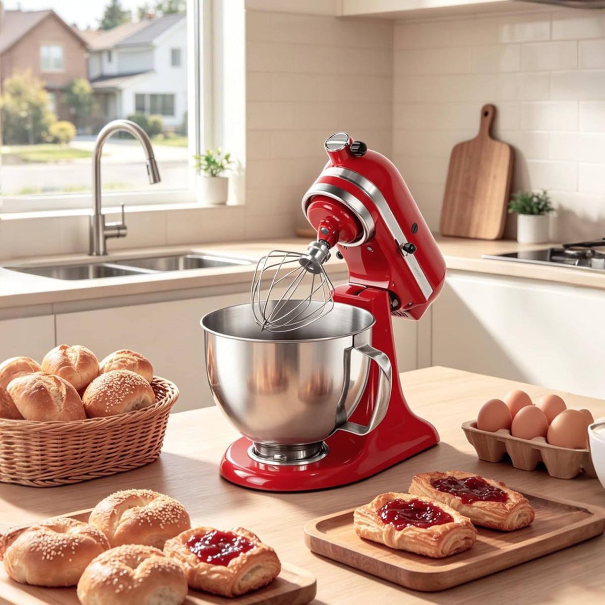 5QT Stainless Steel Mixer Bowl for KitchenAid Tilt Head Stand Mixer | Fits 4.5-5 Quart Models