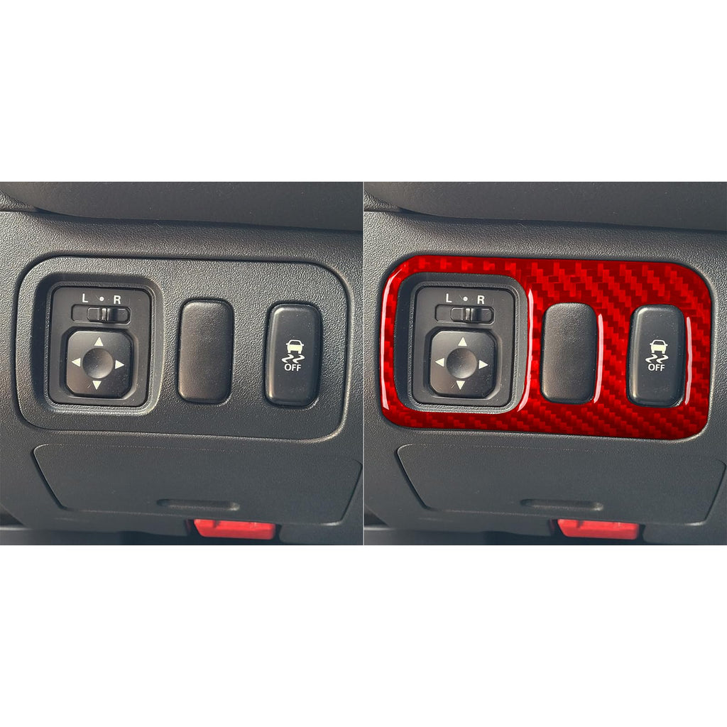 JKYUKU Real Carbon Fiber for Mitsubishi Accessories Headlight Power Switch