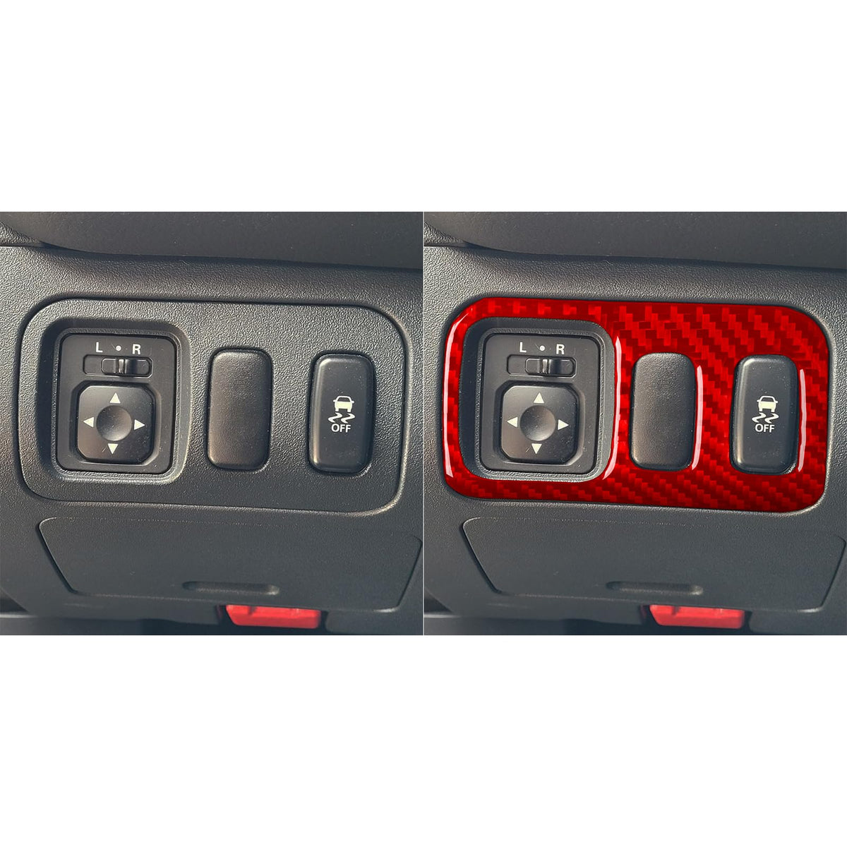 JKYUKU Real Carbon Fiber for Mitsubishi Accessories Headlight Power Switch