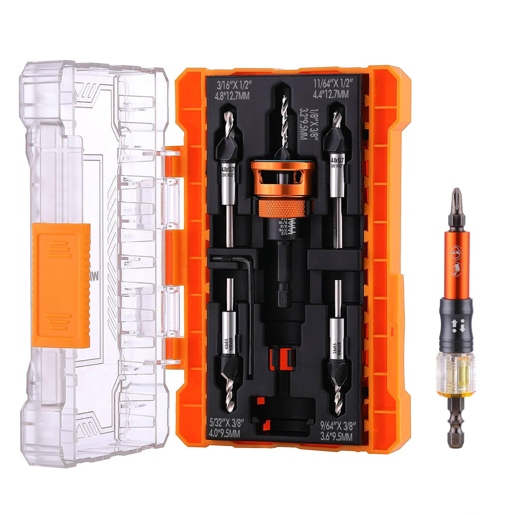 Countersink Drill Bit Set with Bit Holder 6PCS