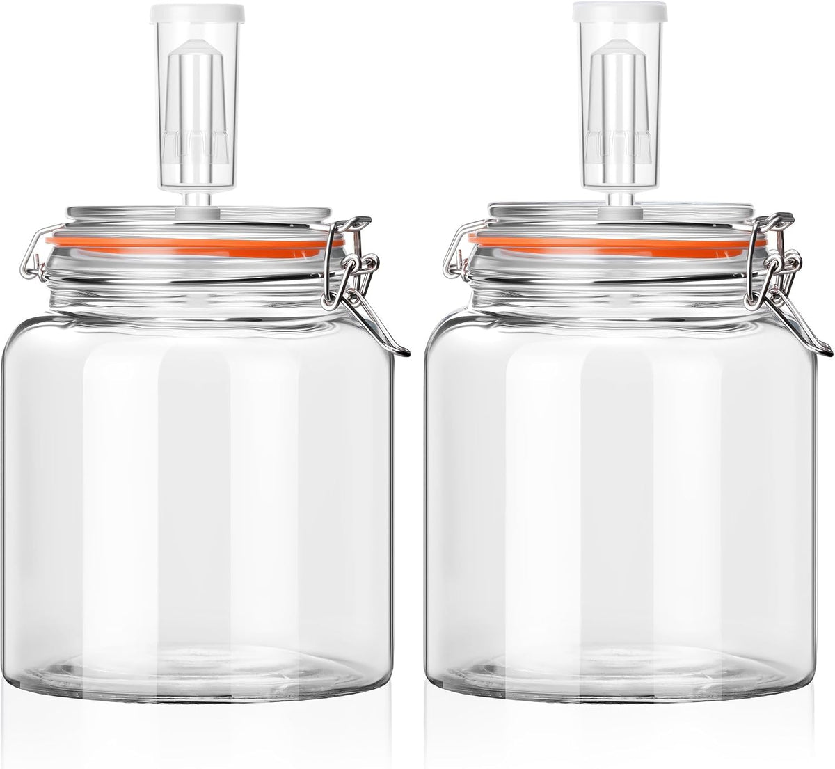 0.6 Gallon Fermentation Jars with Airlocks, 2 Pack Glass Kit | 4.2 inch wide mouth, small batch size
