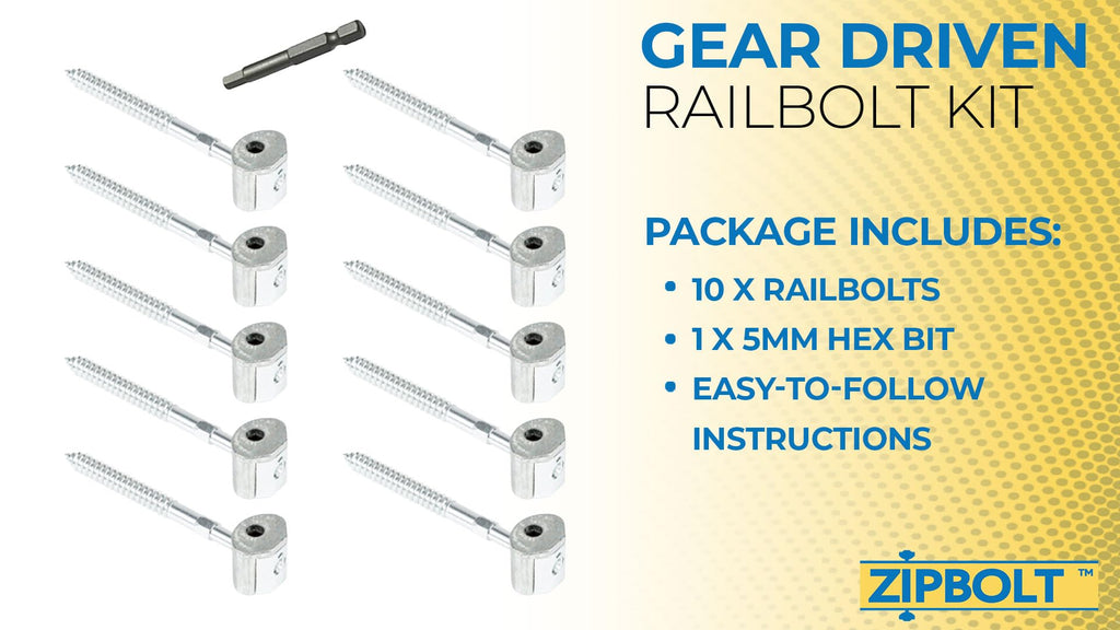 13.600 UT Railbolt Bulk Pack — Connect Handrails to Staircase Fittings and Newels, Durable, Fast, and Easy