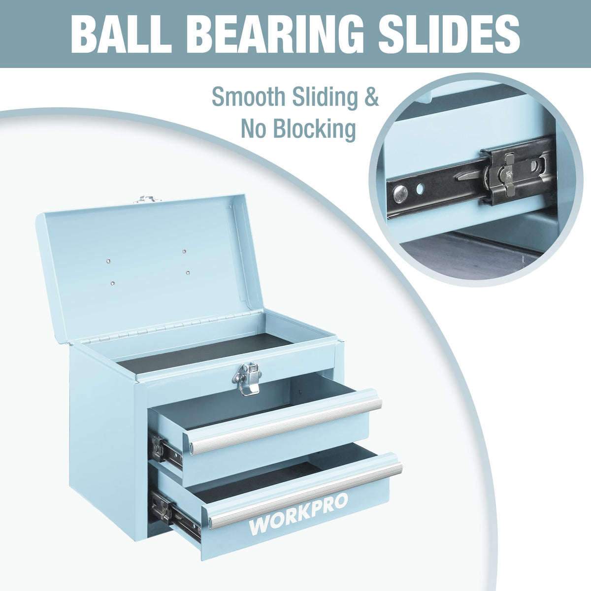 Portable Mini Metal Tool Box with 2 Drawers
