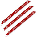 PAYA TOOLS 3-Piece 9 inch 40-50 Grit Diamond-Grit Edge Reciprocating Saw Blade for Masonry, Fiber Cement & Fiberglass