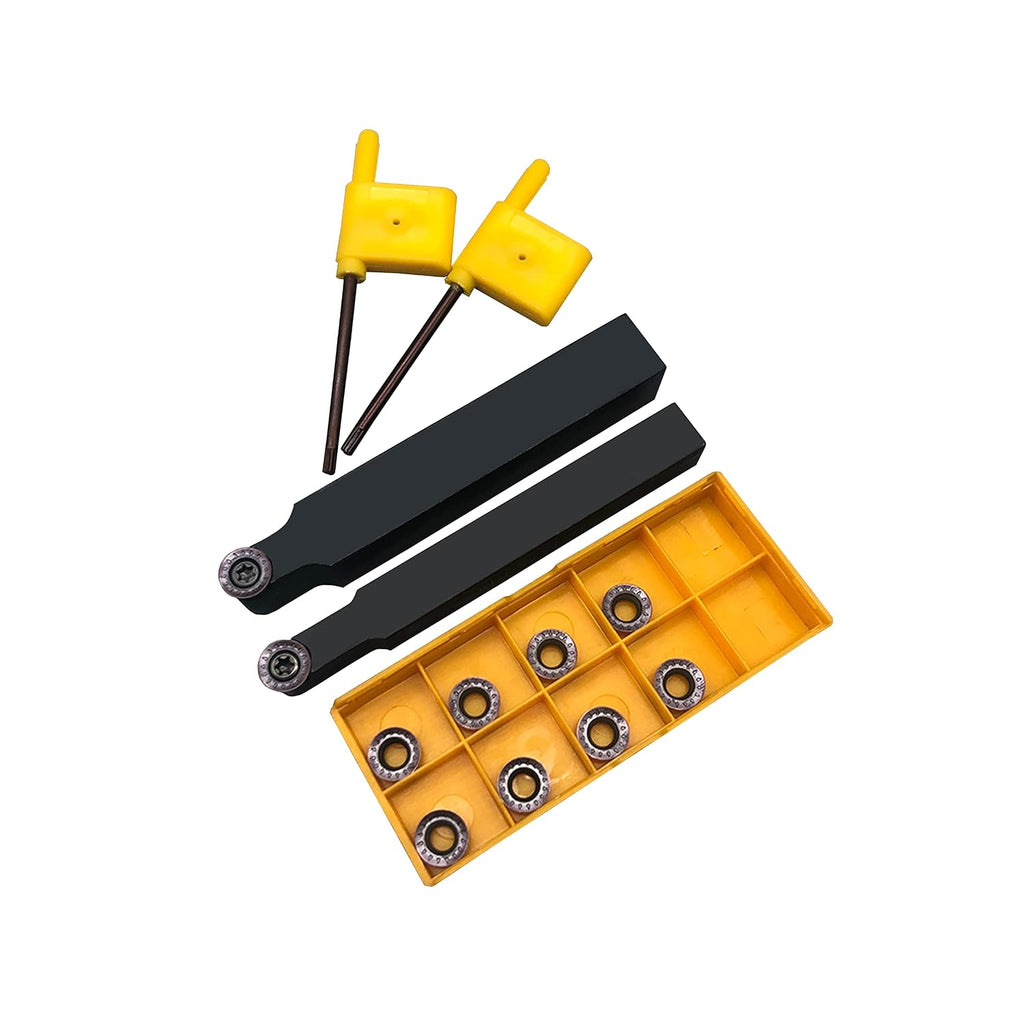 10pcs RPMT10T3 Indexable Carbide Inserts Milling Cutter with 1/2",5/8"," SRDPN Indexable Tool Holder Metal Lathe Cutting Tools (SRDPN1212H10+SRDPN1616H10+RPMT10T3)