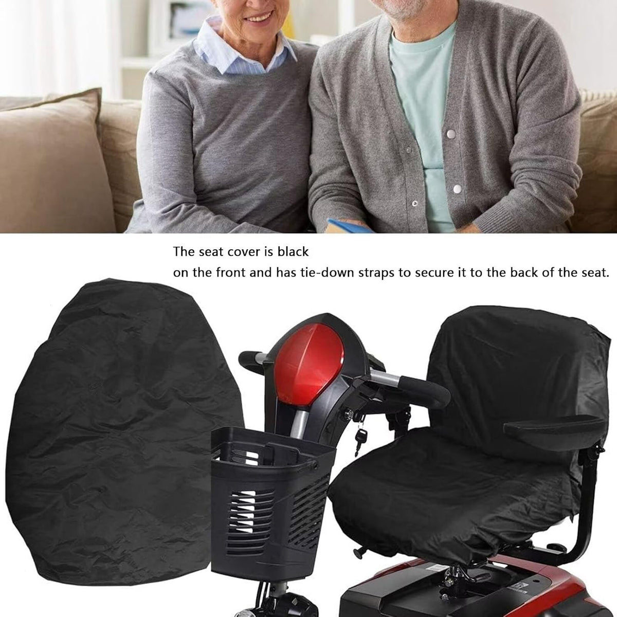 Generic Mobility Scooter seat Cover Compatible with Golden Technologies Buzzaround Lt Gb107,Sun-Proof,rain-Proof,dust-Proof,with Detachable Protective Accessories(Black)