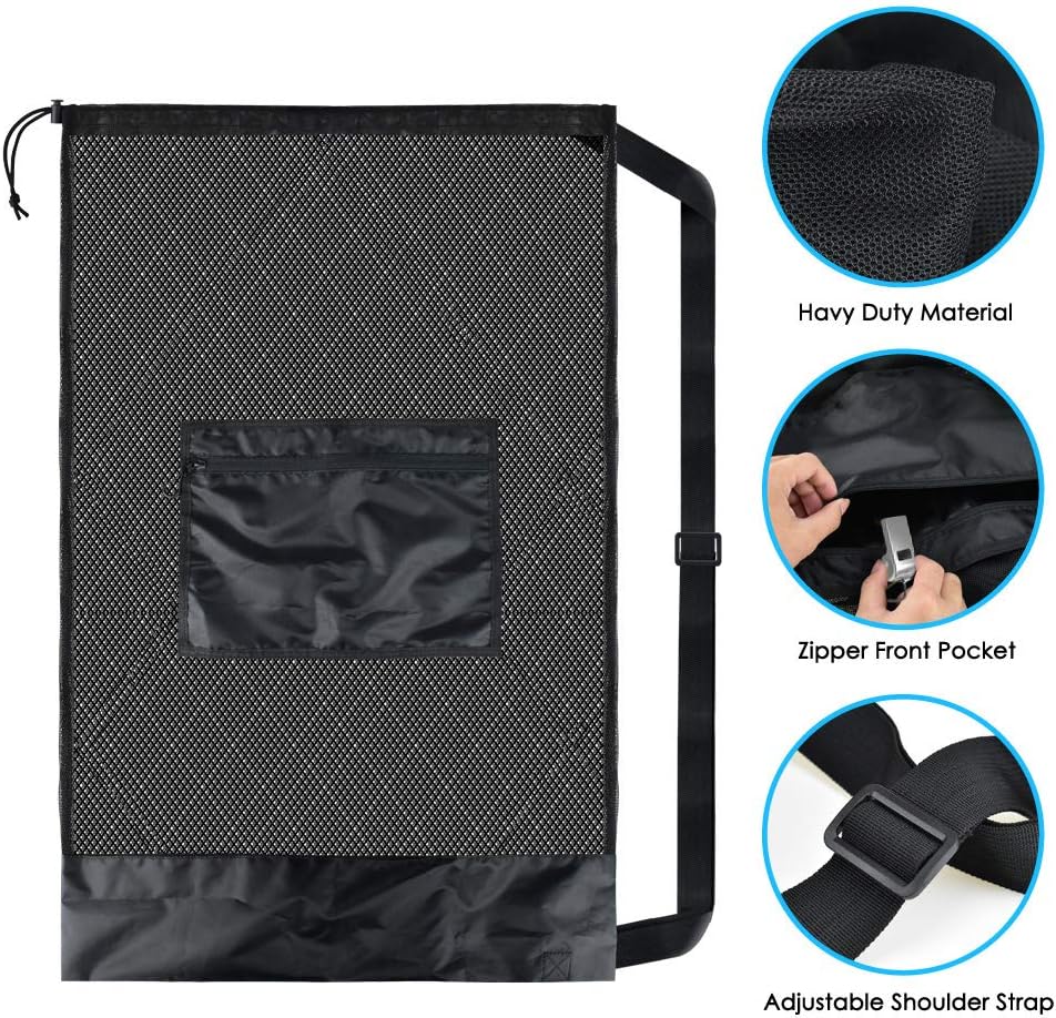 Extra Large Sports Ball Bag Mesh, 5PCS Soccer Ball Bag Heavy Duty Drawstring Bags, Team Work for Holding Basketball
