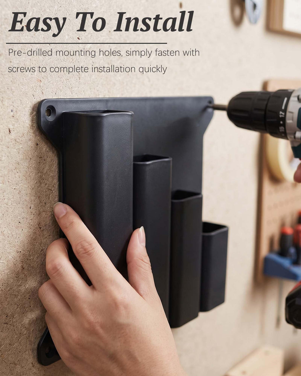 Zip Tie Holder Wall Mount Tool Organizer, Multi Compartment
