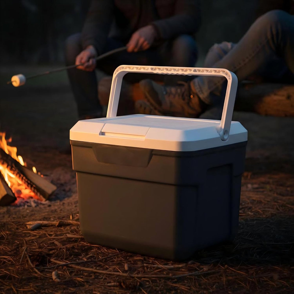 10 QT 14-Can Hard-Sided Cooler Gray, Portable Insulated Ice Chest with Secure Lid, Leakproof Small Cooler Box for
