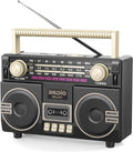 AM FM Radio Portable Shortwave Retro Radio Bluetooth Speaker | USB-C Rechargeable,Double Loudspeaker,Reception, Large