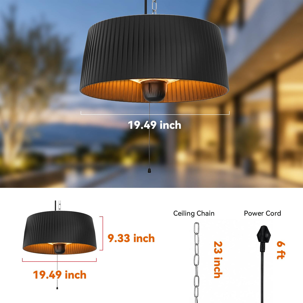 1800W Outdoor Patio Heater,Hanging Patio Heaters for outdoor use