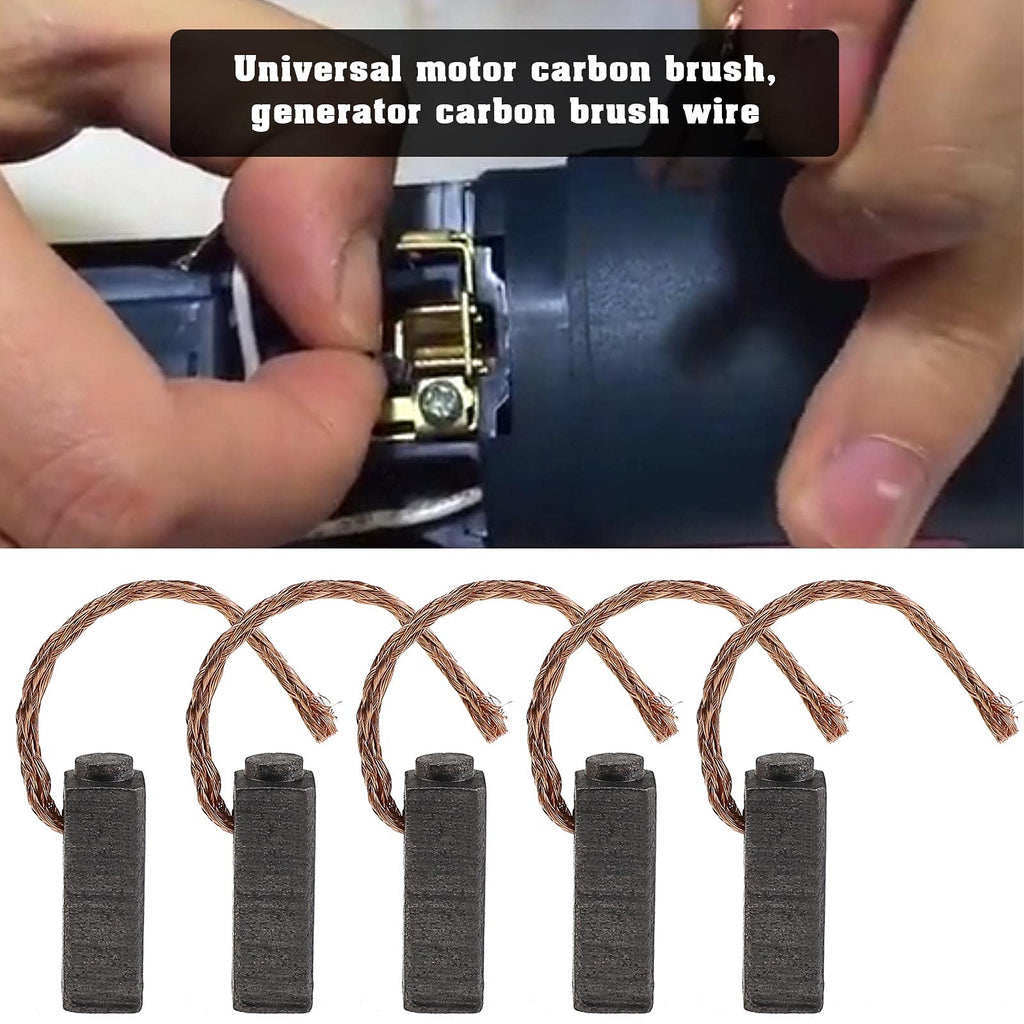Micro Traders 5 Pairs Motor Carbon Brushes 5x6x14mm Universal Power Tool Replacement Parts for Angle Grinder Orbital Sander