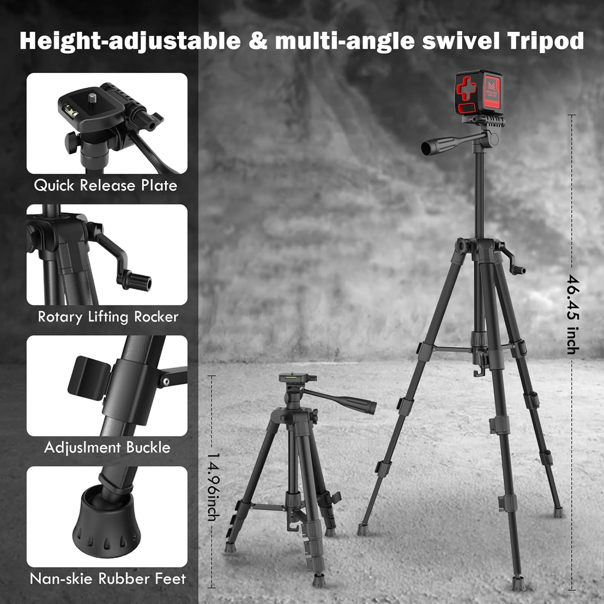 Self Leveling Laser Level 100ft, Green Cross Line with Tripod, 4 Brightness Modes & Pulse Function, Manual &