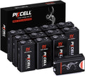 9 Volt Batteries 12 Pack, Alkaline 9V Batteries for Smoke Alarms | 6LR61 9 Volt Battery for Smoke Detector 10 Year