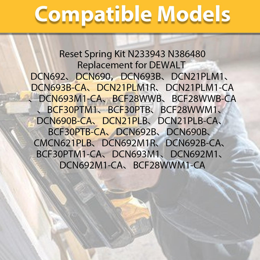 4 pcs Nailer Springs N233943 N386480 Replacement for DEWALT Reset Spring