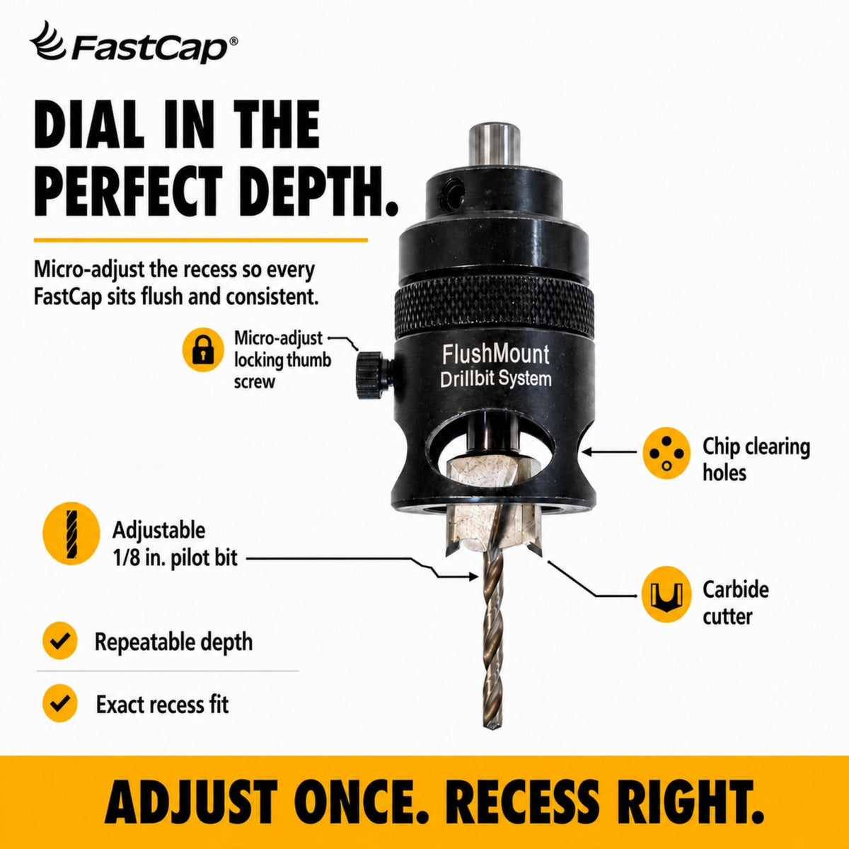 FastCap FlushMount Drill Bit System