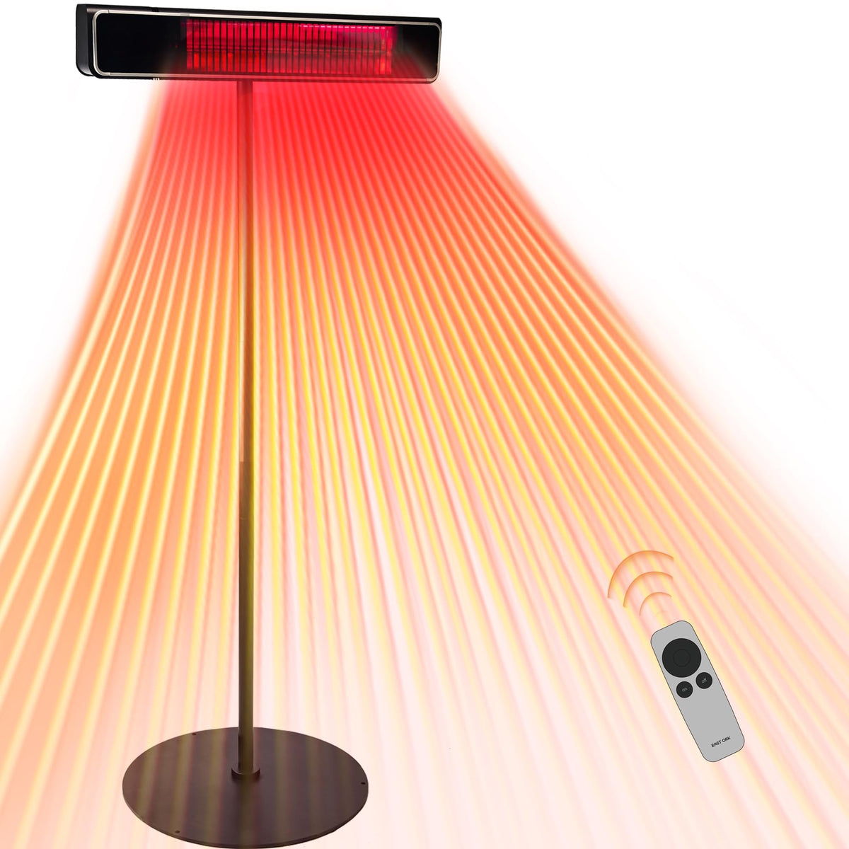 Patio Heater, 1500W Standing Indoor Outdoor Heaters for Patio with Nanocrystal Glass-ceramic, 3 Heat Settings & 24h
