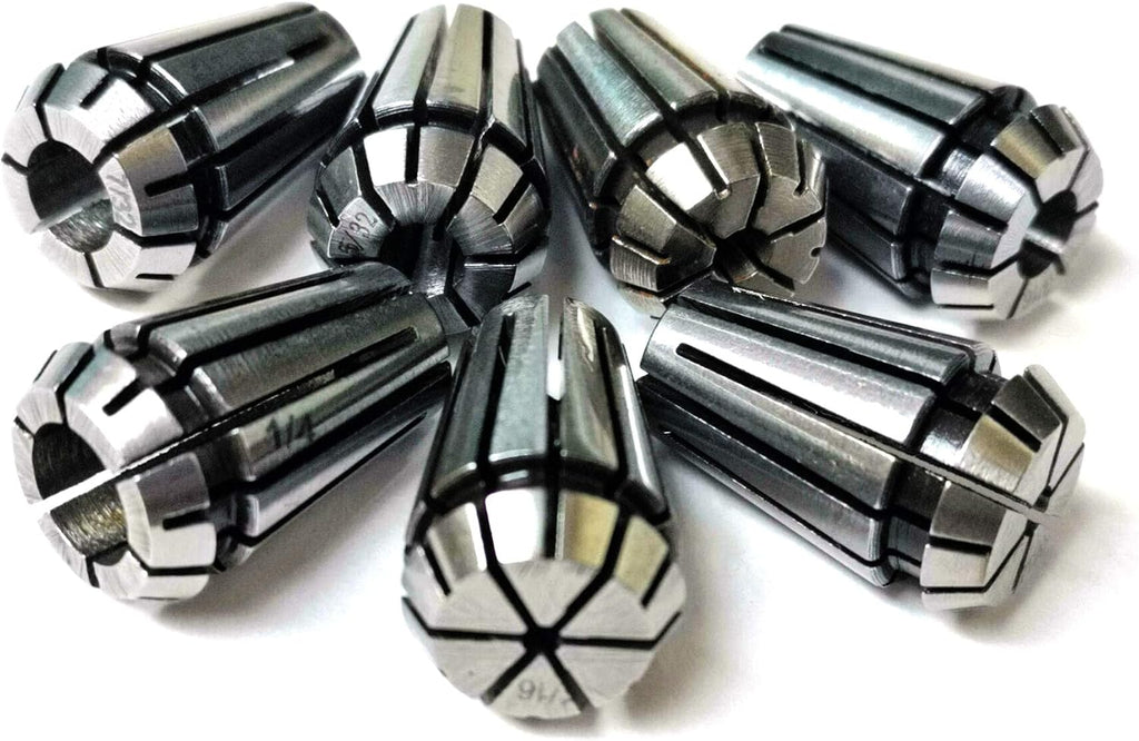 7pcs 1/8 1/4 1/16 3/16 3/32 5/32 7/32 inch ER11 Spring Collet Set for CNC Engraving Machine & Milling Lathe Tools(ER11-7pcs)