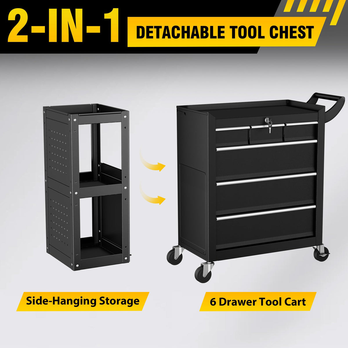 Rolling Tool Chest, 6-Drawers Assembled Tool Box