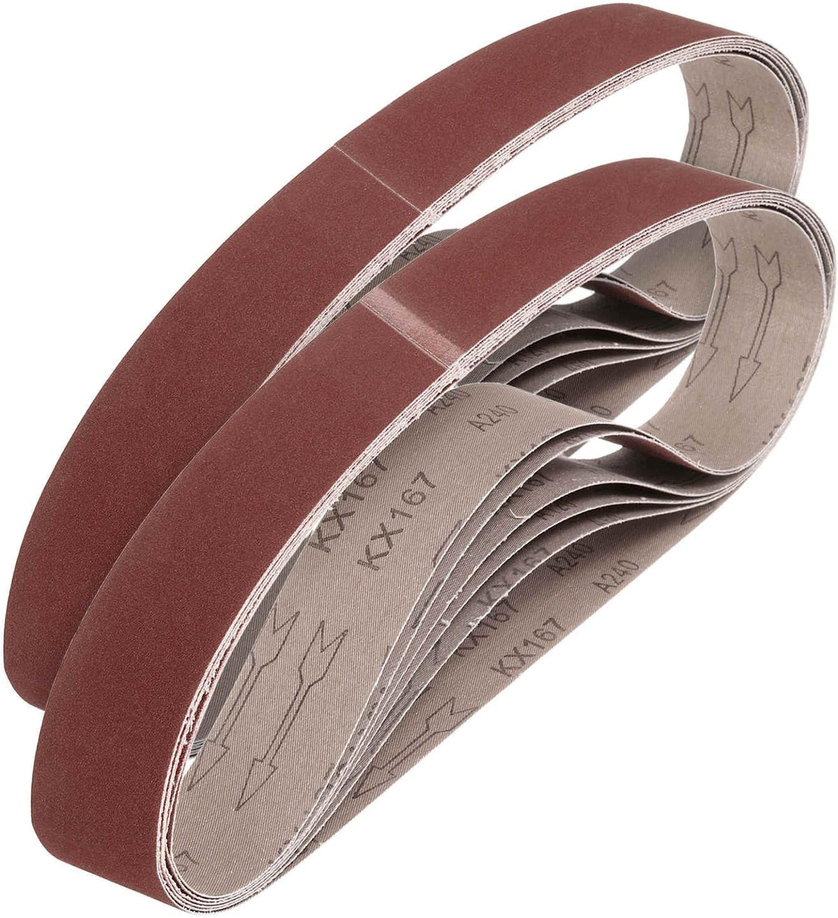 HARFINGTON 2 x 48 Inch Sanding Belts, 15 Pcs 80/120/150/240/400 Grit Aluminum Oxide Abrasive Belt Sander File Belt for Woodworking, Metal Polishing, Knife Sharpener