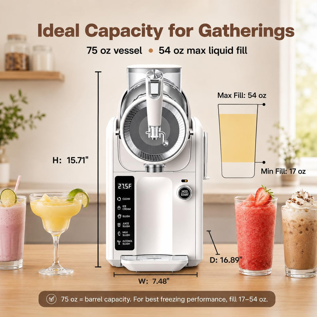 Slushie Machine for home, No Ice Needed, Soft Serve Ice Cream Maker